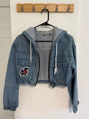 Florida Gators bedazzled Blue Denim Hooded Jacket